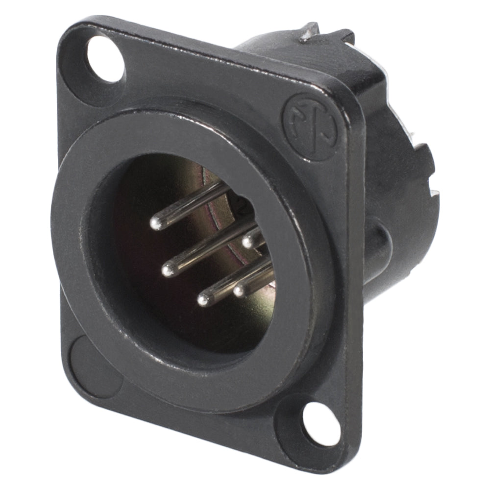NEUTRIK® XLR, 5-pol , metal-, Soldering-kištukas jungtis, sidabrinis plated contact(s), Type D, juodas