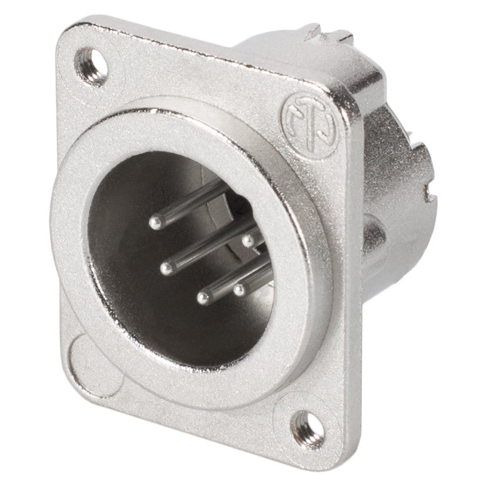 NEUTRIK® XLR, 5-pol , metal-, Soldering-kištukas jungtis, sidabrinis plated contact(s), Type D M3, nickel
