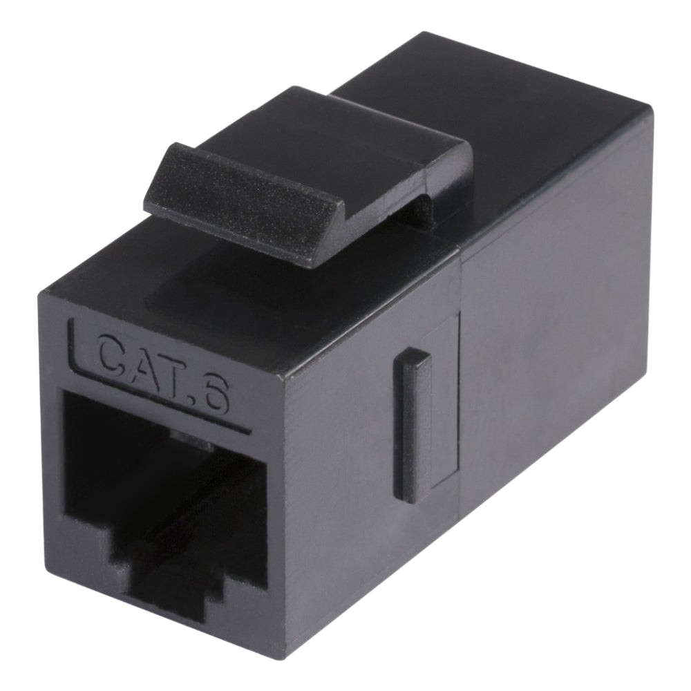 RJ45 ISDN, 8-pole , plastic-, Patch-, gold plated contact(s), Keystone Clip-In, juodas