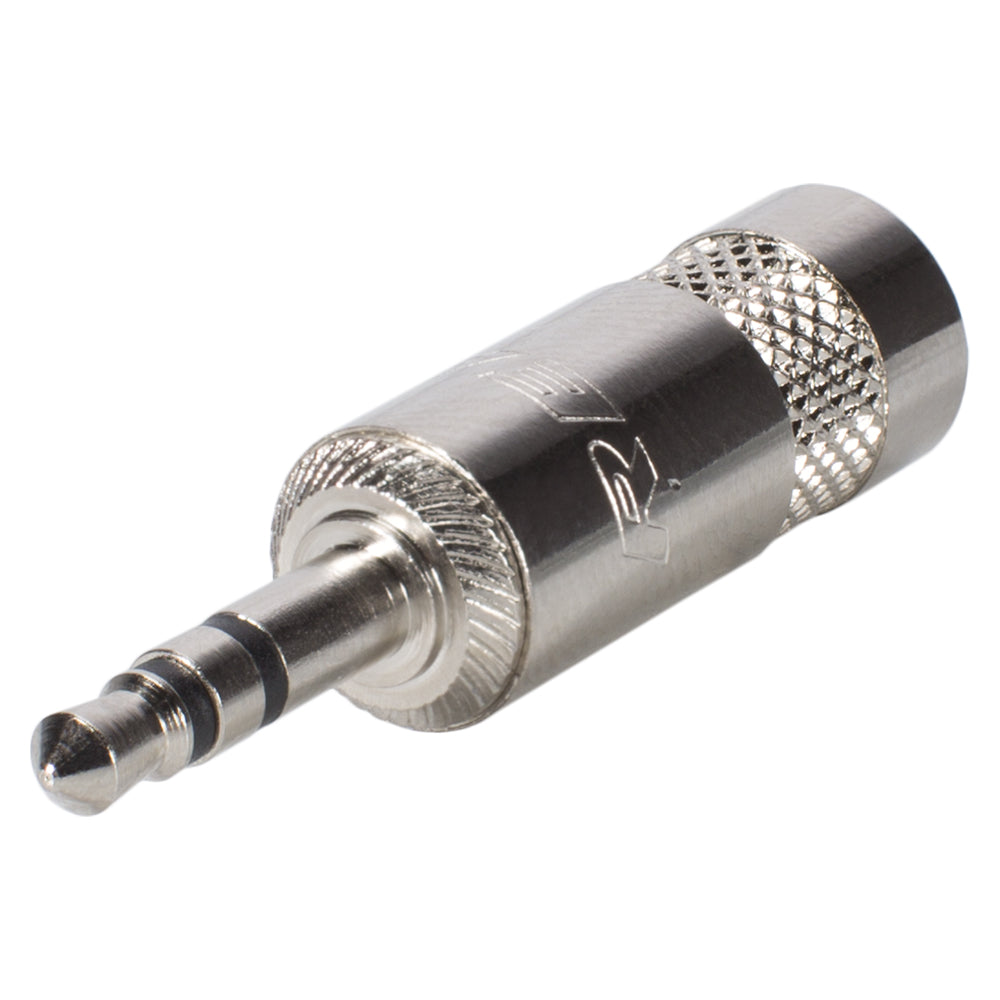 REAN jack (3,5mm), 3-pole , metal-, Soldering-kištukas jungtis, nickel plated contact(s), tiesi, nickel