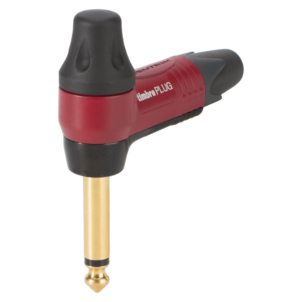 NEUTRIK® jack (6,3mm) 2-pole metal-Soldering-kištukas jungtis, gold plated pin, angled, raudonas