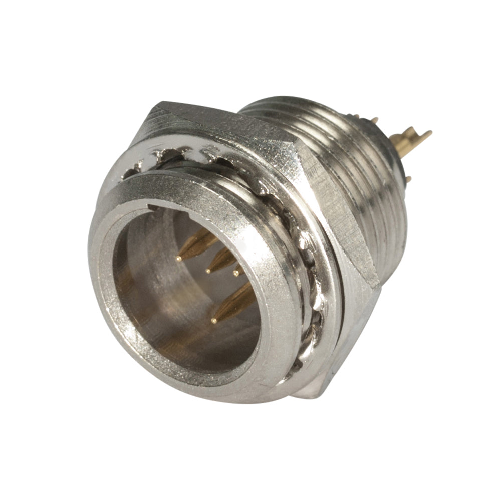 HICON Mini-XLR, 4-pole , metal-, Soldering-kištukas jungtis, gold plated contact(s), Thread 10,9 mm, nickel