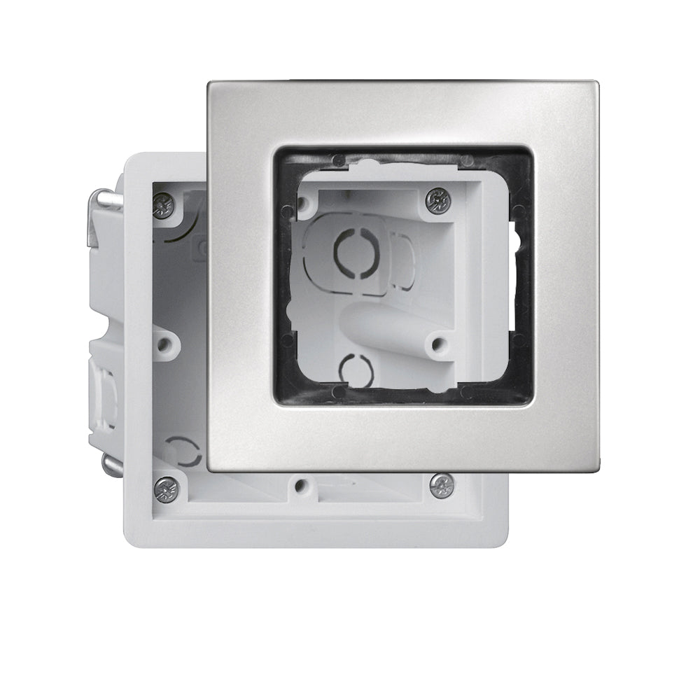 Flush lizdas + switch frame, Flush lizdas + switch frame for flat montuojama 4-fold, width: 50 mm, height: 50 mm, pilkas
