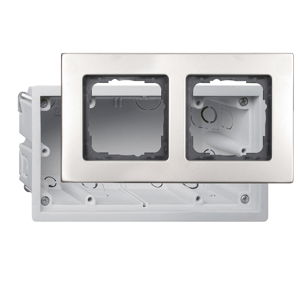 Flush lizdas + switch frame, Flush lizdas + switch frame for flat montuojama 4-fold, width: 100 mm, height: 50 mm, pilkas
