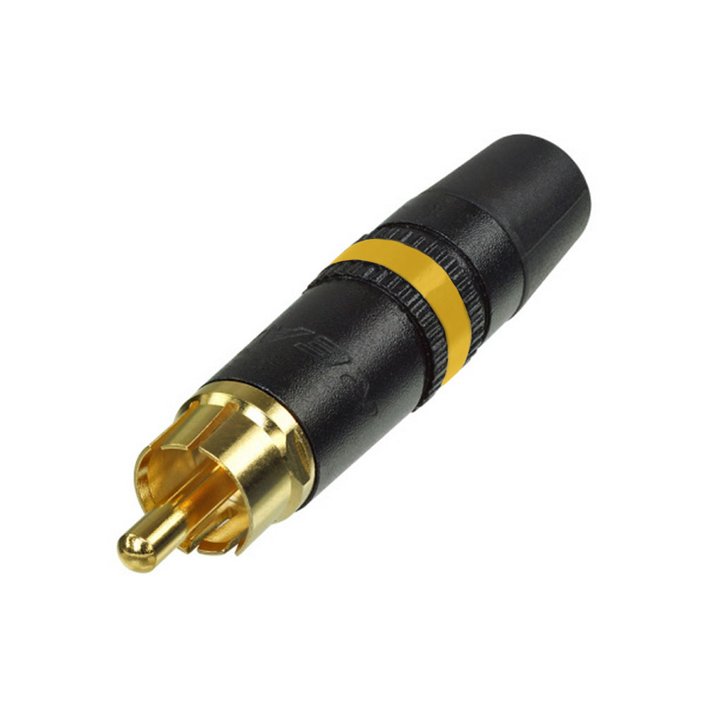 REAN RCA, 2-pole , plastic-, Soldering-kištukas jungtis, gold plated contact(s), tiesi, juodas