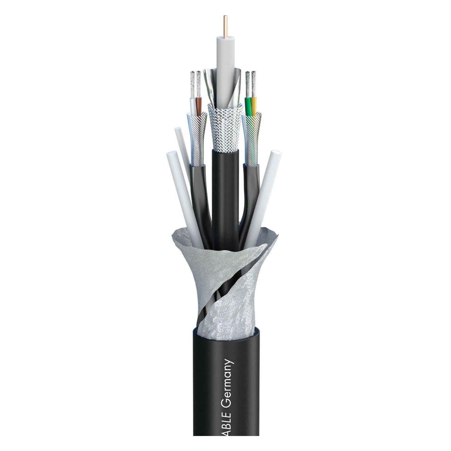 SDI kabelis Transit MC 120 HD; video: 1 x 0,60/2,80; audio: 2 x 2 x 0,14 mm²; TPE Ø 10,00 mm; juodas - 500 m ritė