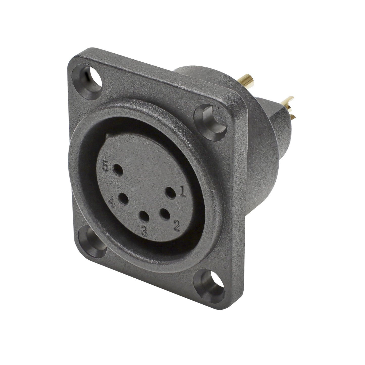 HICON XLR, Waterproof and dustproof to IP54 while connected , 5-pol , Polyamide-lizdas jungtis, gold plated contact(s), tiesi, juodas