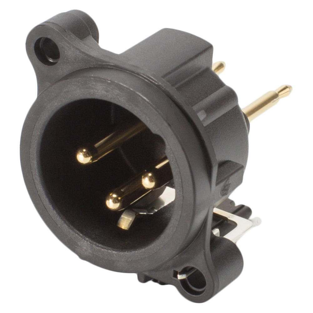NEUTRIK® XLR, 3-pole , plastic-, Print connection vertical-kištukas jungtis, gold plated contact(s), Type A, pilkas