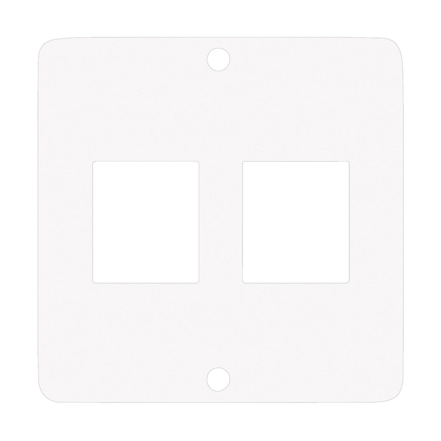Modul with 2 x Keystone cutouts , scale: 50x50 mm, stainless steel, colour: baltas