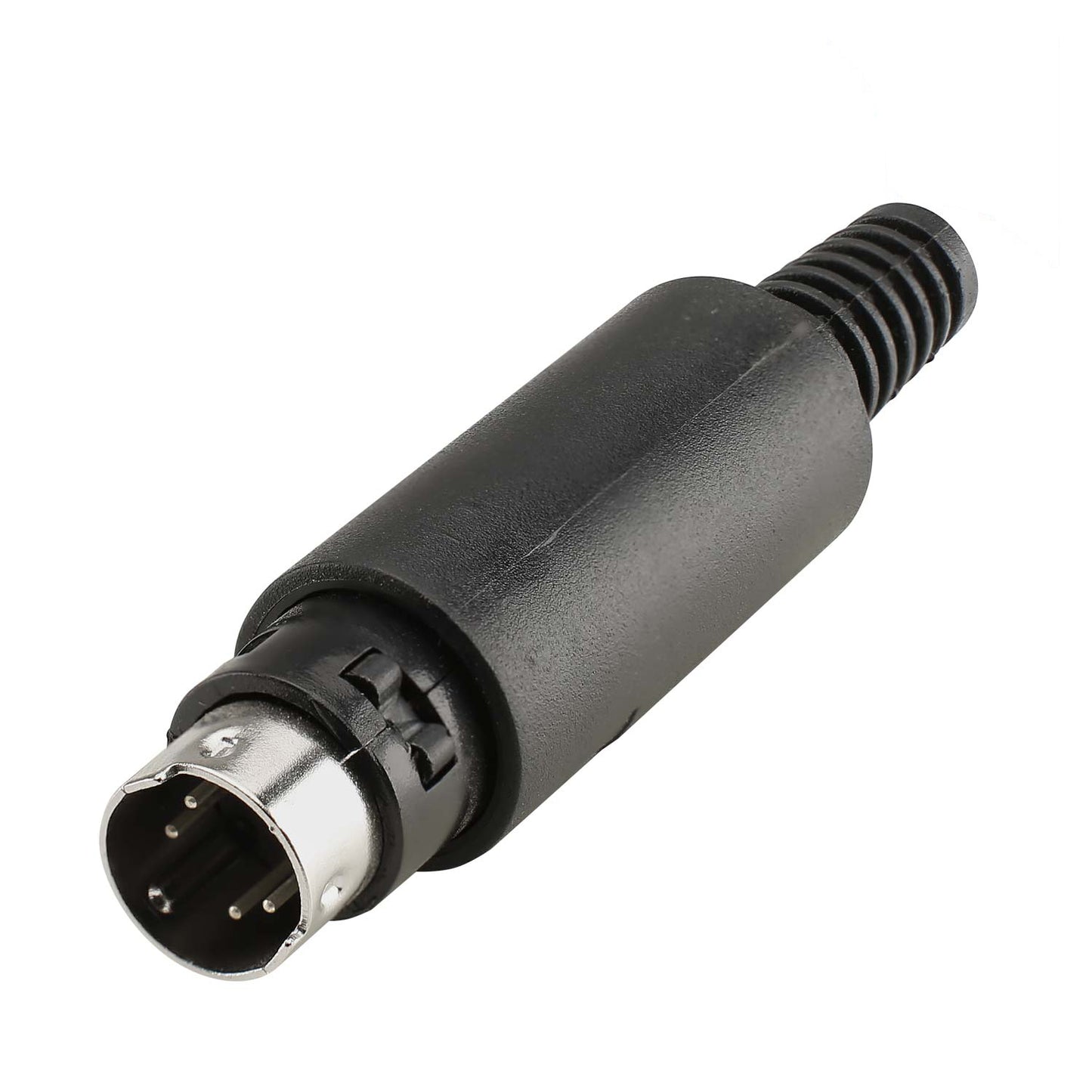 S-VHS, 4-pole , plastic-, Soldering-kištukas jungtis, nickel plated contact(s), tiesi, juodas