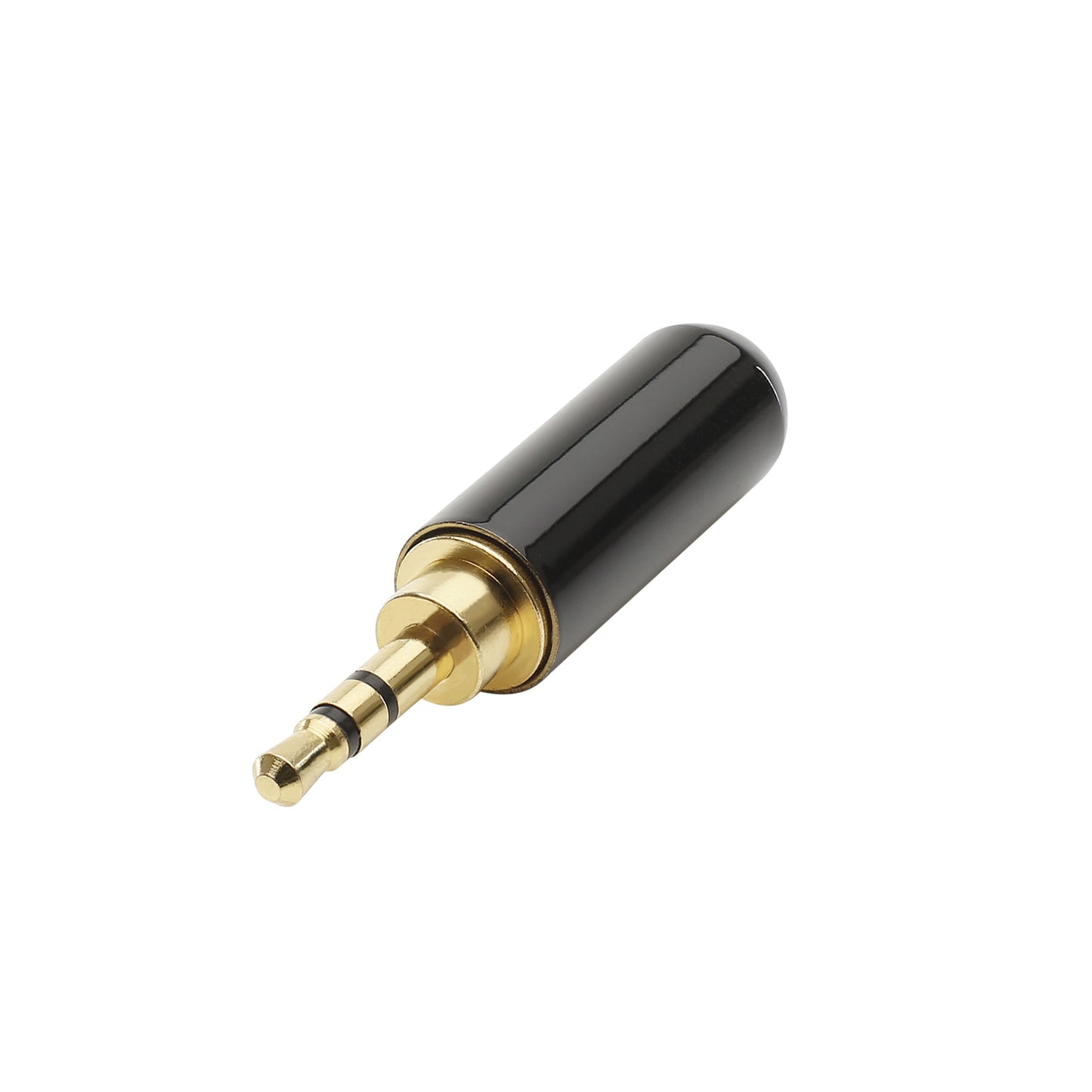 HICON jack (2,5mm) 3-pole metal-kištukas jungtis, tiesi, juodas