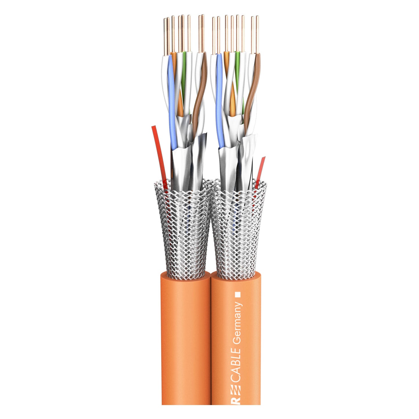 DMX & Power SC-Mercator CAT.7 DUPLEX; 2 x CAT.7; FRNC; 17 x 8,5 mm; oranžinis; Dca - 500 m ritė