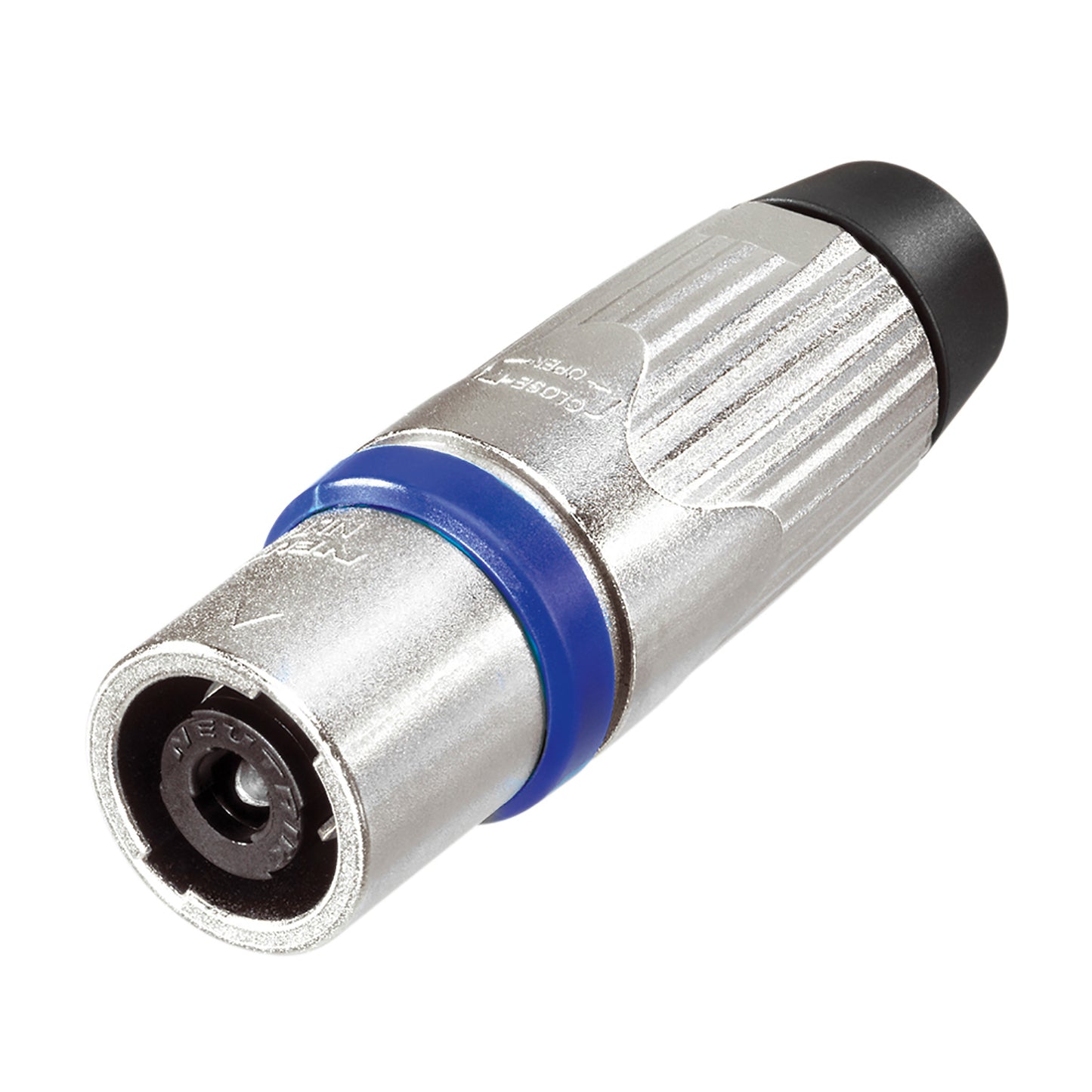 NEUTRIK® speakON®, splashproof IP54 , 4-pole , metal-, Soldering-kištukas jungtis, sidabrinis plated contact(s), tiesi, max. 6 mm², nickel