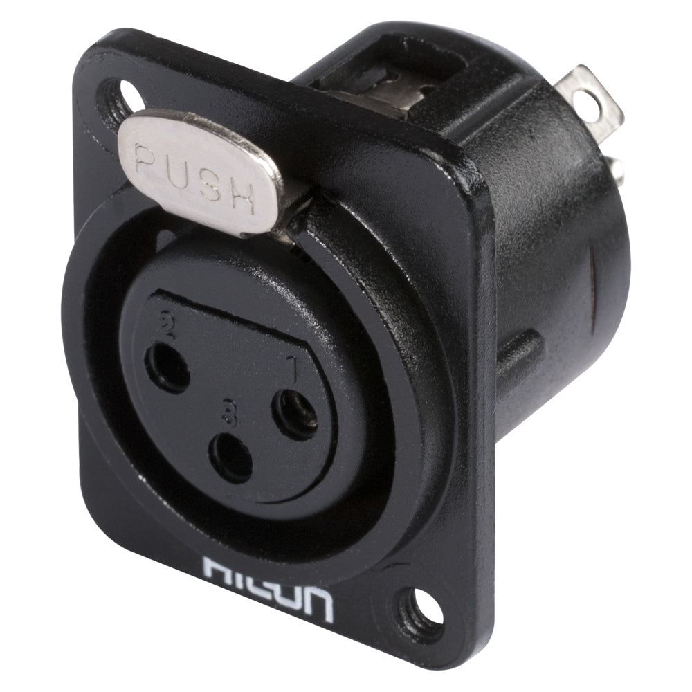 HICON XLR, 3-pole , metal-, Soldering-lizdas jungtis, sidabrinis plated contact(s), Type D M3, juodas