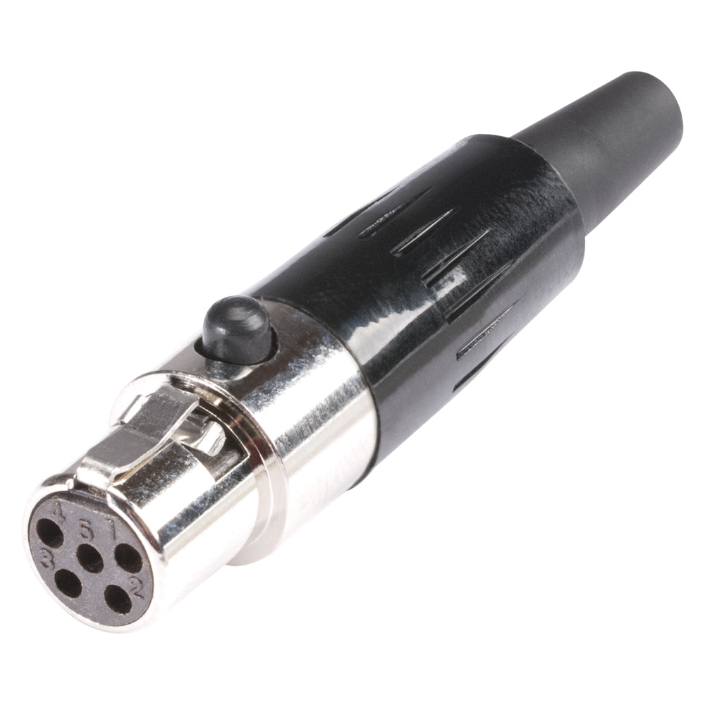 HICON Mini-XLR, 5-pol , metal-, Soldering-lizdas jungtis, gold plated contact(s), tiesi, nickel