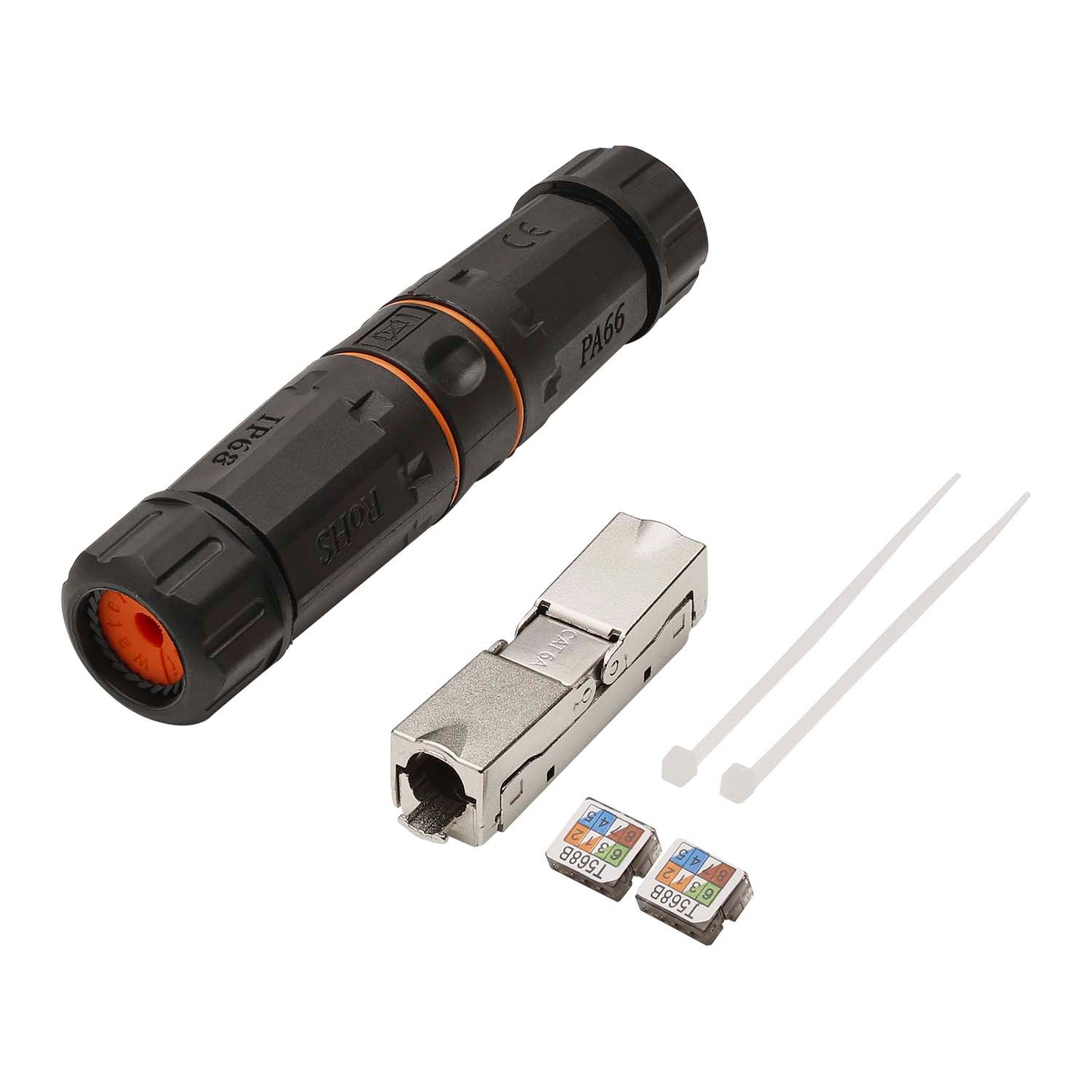 RJ45-sujungiklis, for repairs and subsequent making of LAN connections, length: 140 mm, pilkas