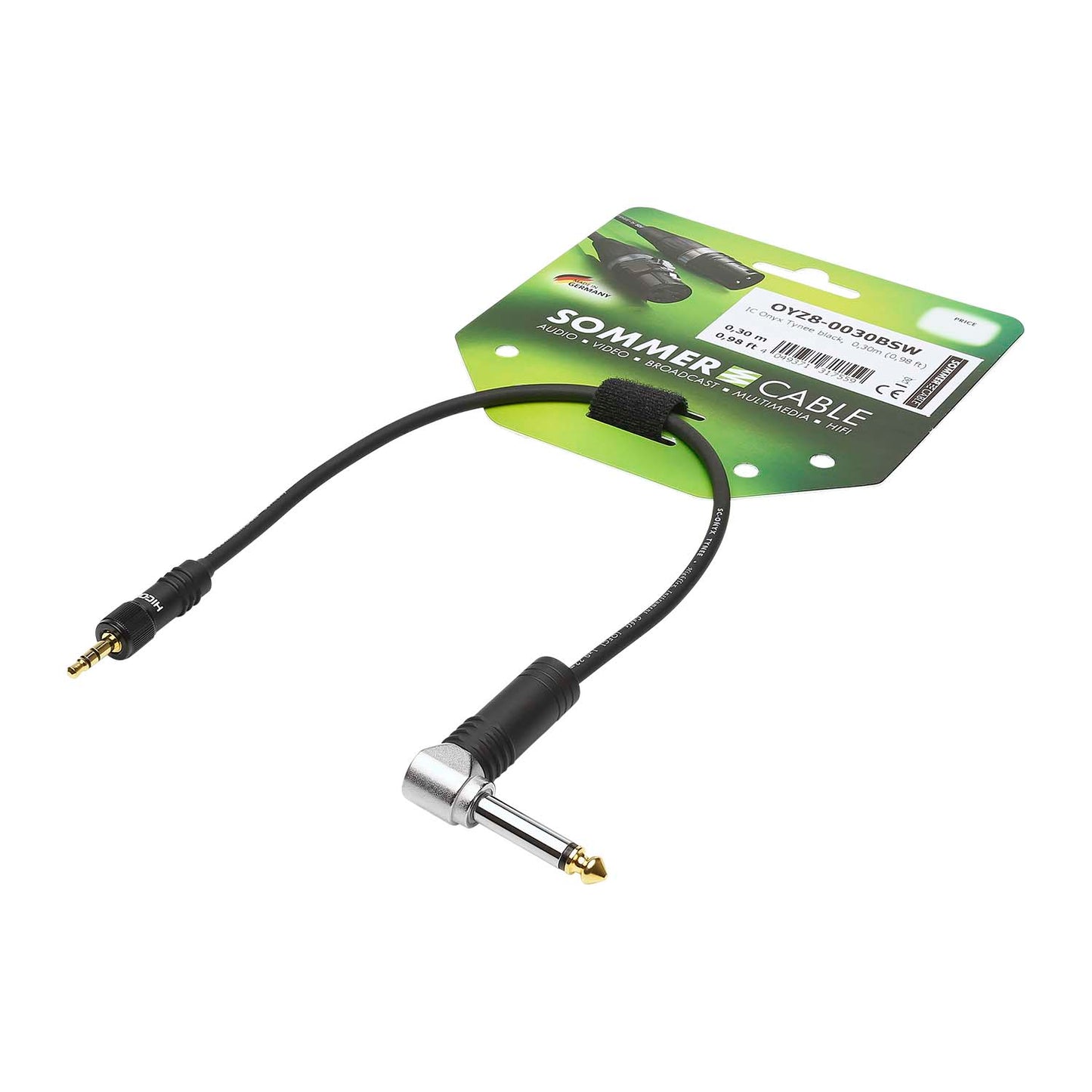Guitar connector 90°, 1 x 0,22 mm² | jack / mini-jack, HICON