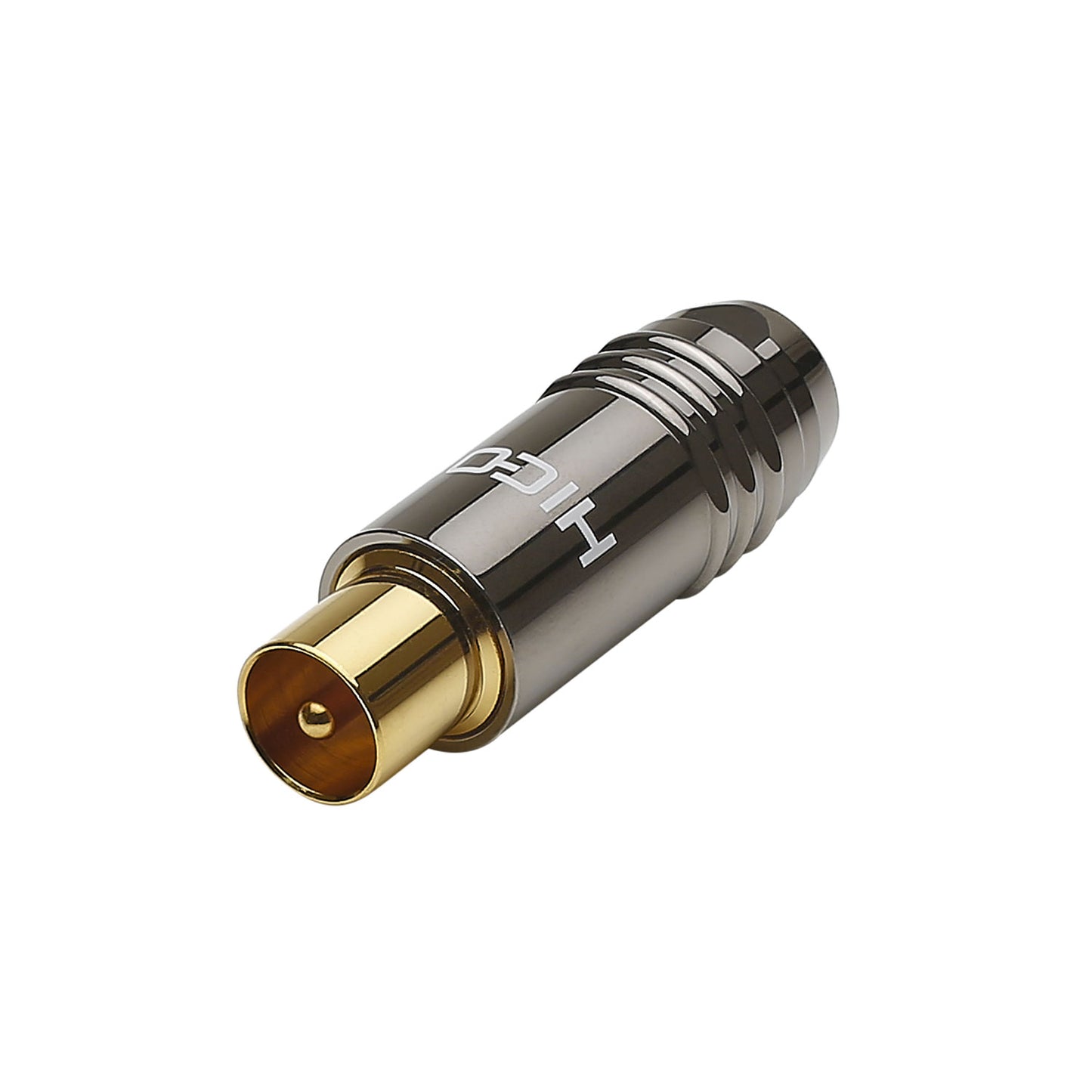 HICON Antenna, 2-pole , metal-, Soldering-kištukas jungtis, gold plated contact(s), tiesi, chrome coloured