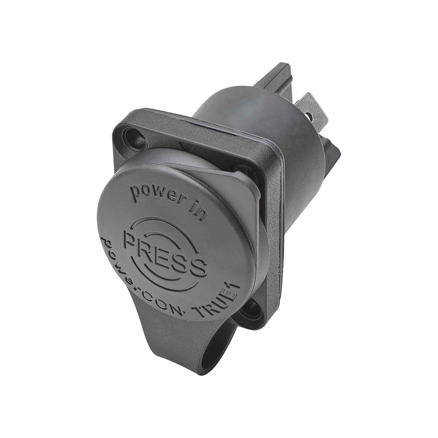 NEUTRIK® powerCON®, IP65/IP66/IP67 when plugged , 3-pole , plastic-, jungtis-in technology-kištukas jungtis, sidabrinis plated contact(s), Type D, juodas