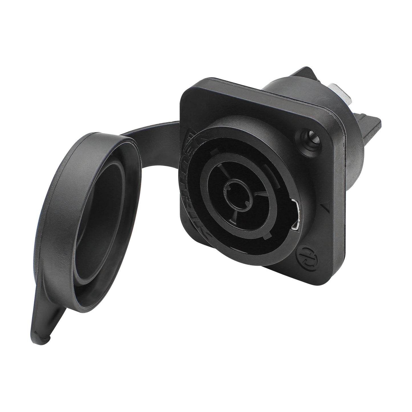 NEUTRIK® powerCON®, UL50E , 3-pole , plastic-, jungtis-in technology-kištukas jungtis, sidabrinis plated contact(s), juodas