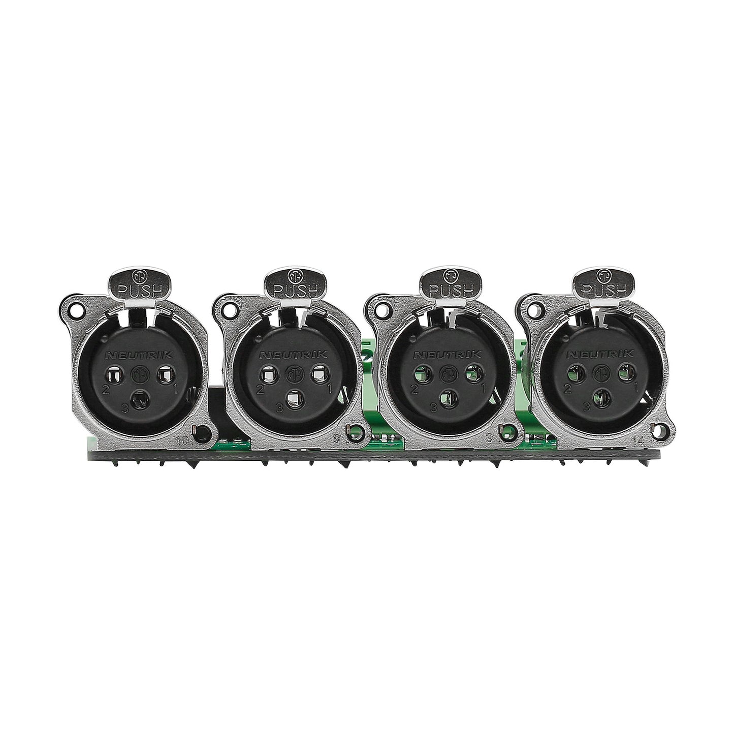 jungtis Module 4 x XLR B-Series lizdas, 3 polių, 1 HE, 3 BE, metalinė, kištukiniai pakeliami gnybtai 12pin, 14 polių mentinis gnybtas-, sidabruoti kontaktai, nikelio spalvos, for SYS-series