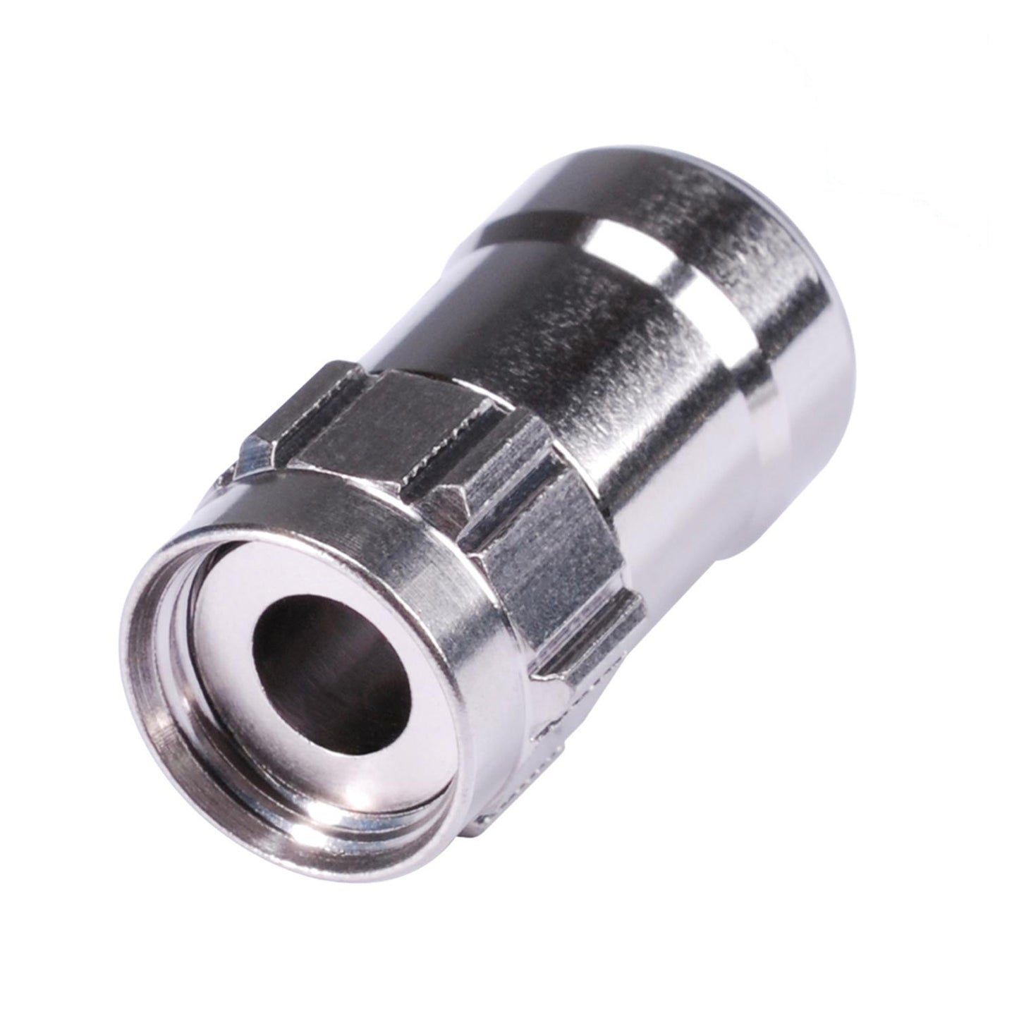 HICON F-plug, 2-pole , metal-, kompresinė-kištukas jungtis, tiesi, pilkas