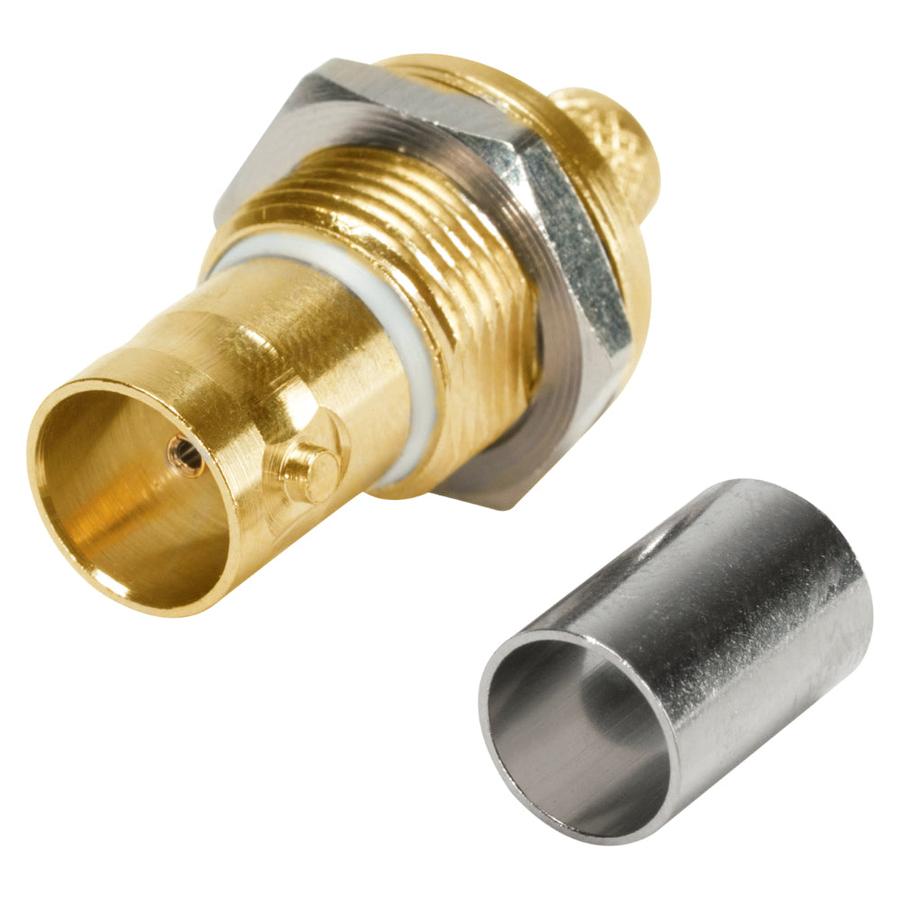 HICON BNC 3G-SDI crimp-lizdas jungtis, ground isolated, thread 1/2", gold