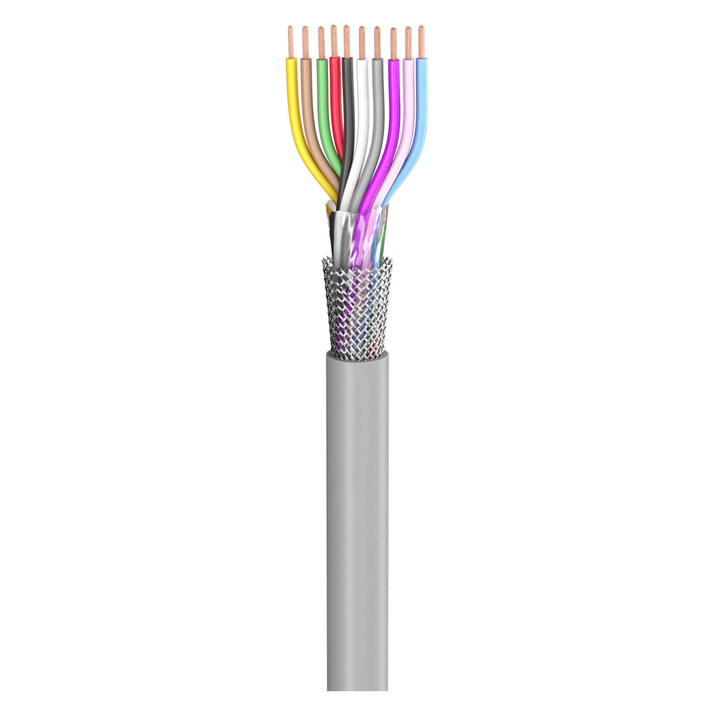 control lead SC-Control Flex; 10 x0.25 mm²; PVC, flame-retardant, Ø 6,90 mm; pilkas; Eca - 100 m ritė