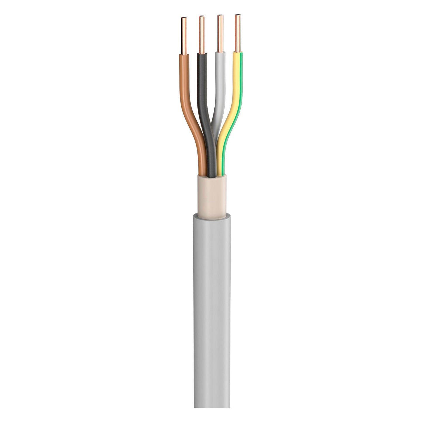 Power Lead NYM-J; 4 x 6.00 mm²; PVC, flame-retardant, Ø 13,70 mm; pilkas; Eca