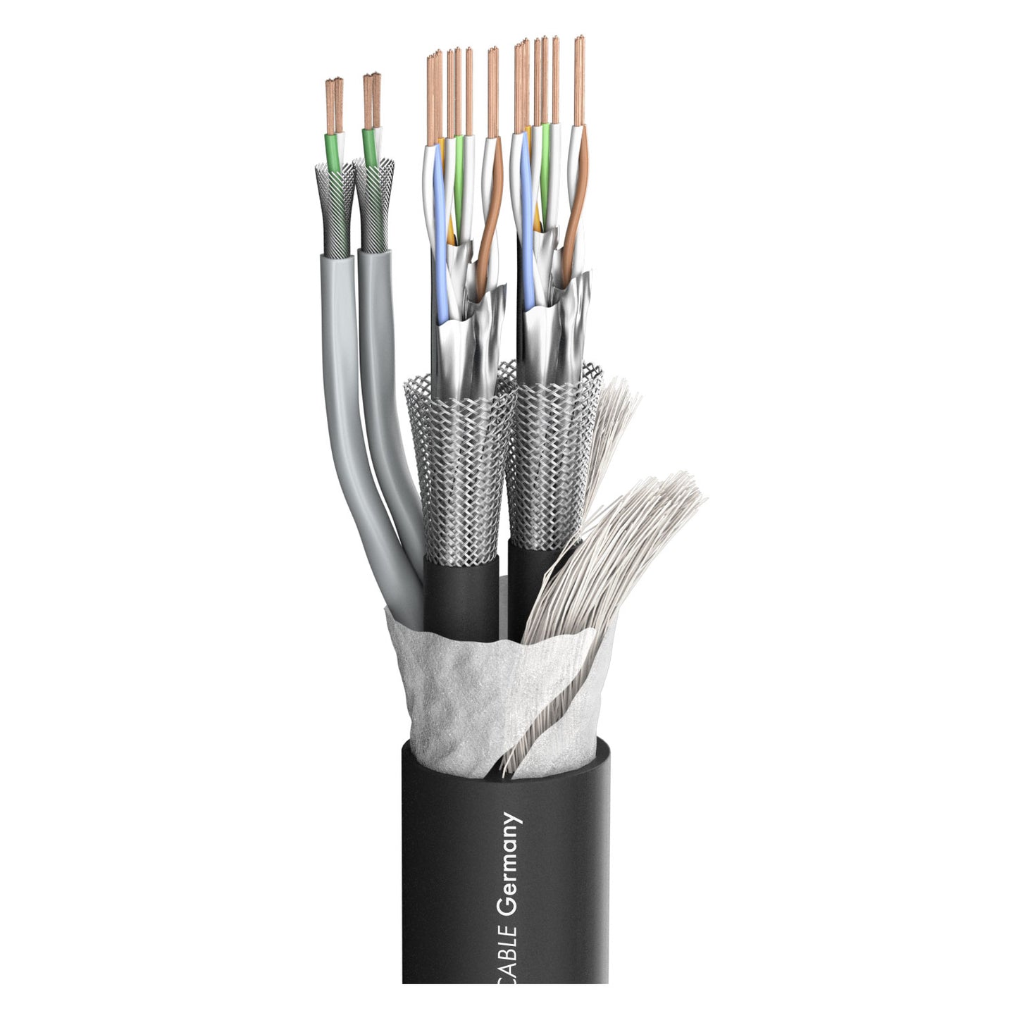 SC-Monocat 202; 2 x CAT.7; DMX: 2 x 2 x 0,25 mm²; PVC Ø 15,60 mm; juodas - 500 m ritė