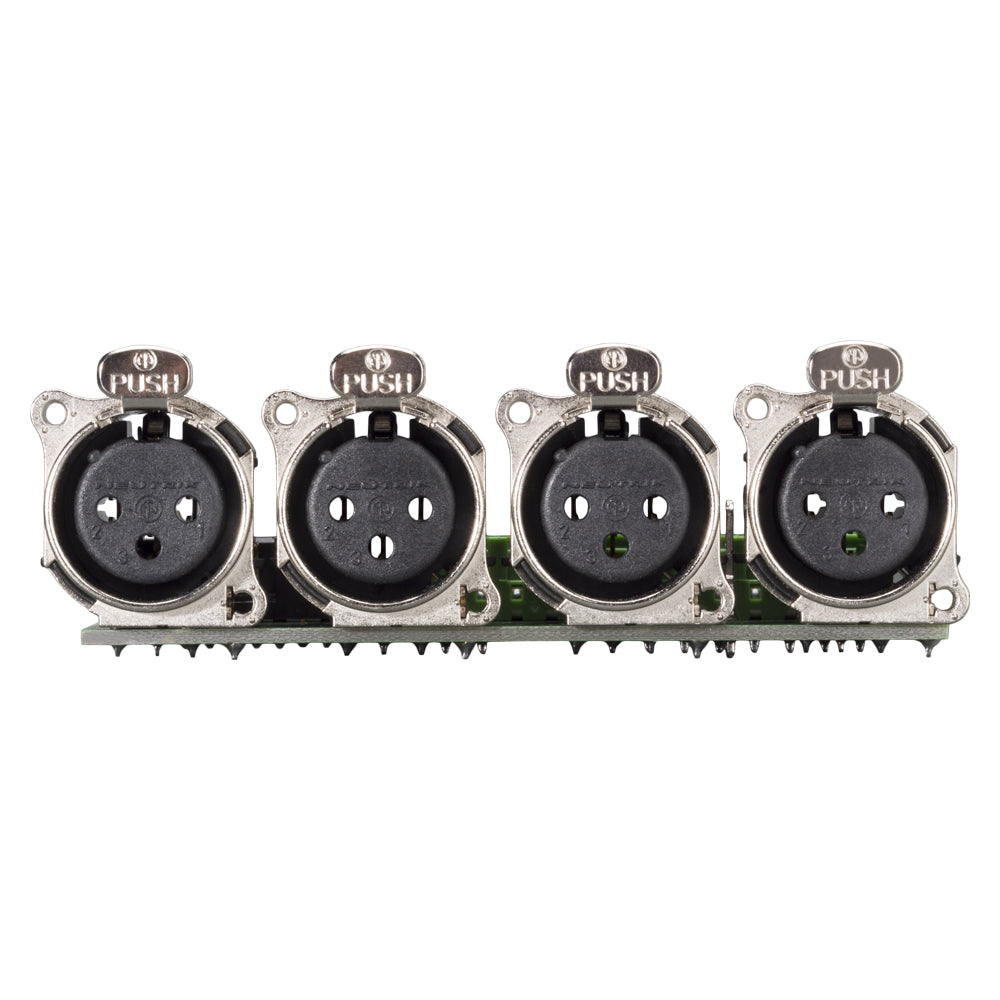 jungtis Module 4 x XLR A-Series lizdas, 3 polių, 1 HE, 3 BE, plastikinė, 12 pakeliami gnybtai, 14 polių mentinis gnybtas-, sidabruoti kontaktai, juodas, for SYS-series