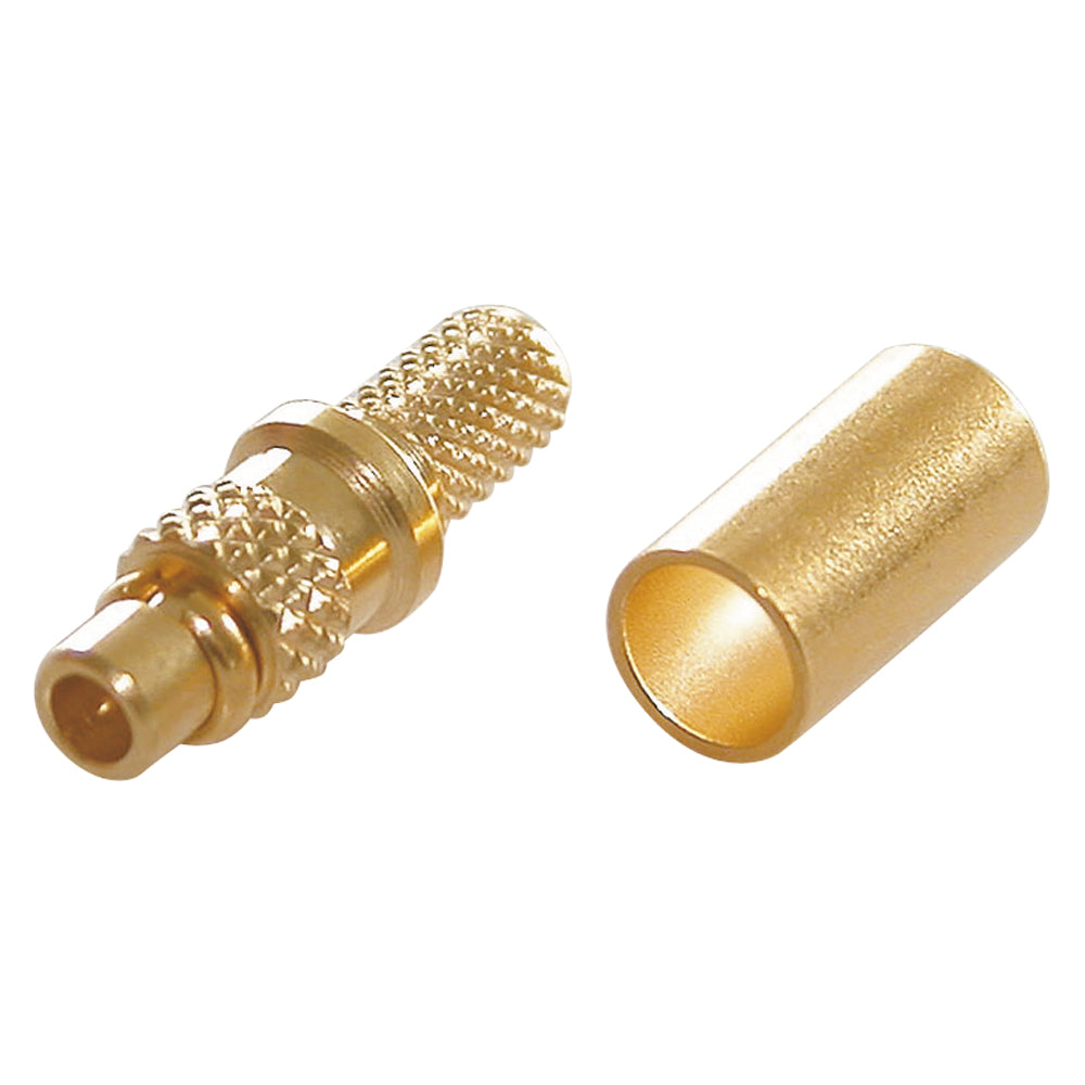 Telegärtner MMCX crimp-kištukas jungtis, PTFE-isolated, tiesi, geltonas