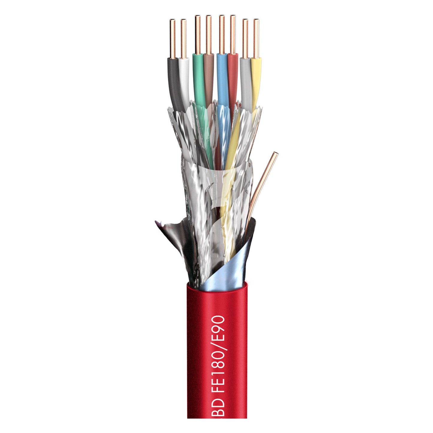 Fire alarm cable Logicable Safety BD; HM1 FRNC; raudonas | 2 x 0,50 mm² x number of pairs - 500 m ritė