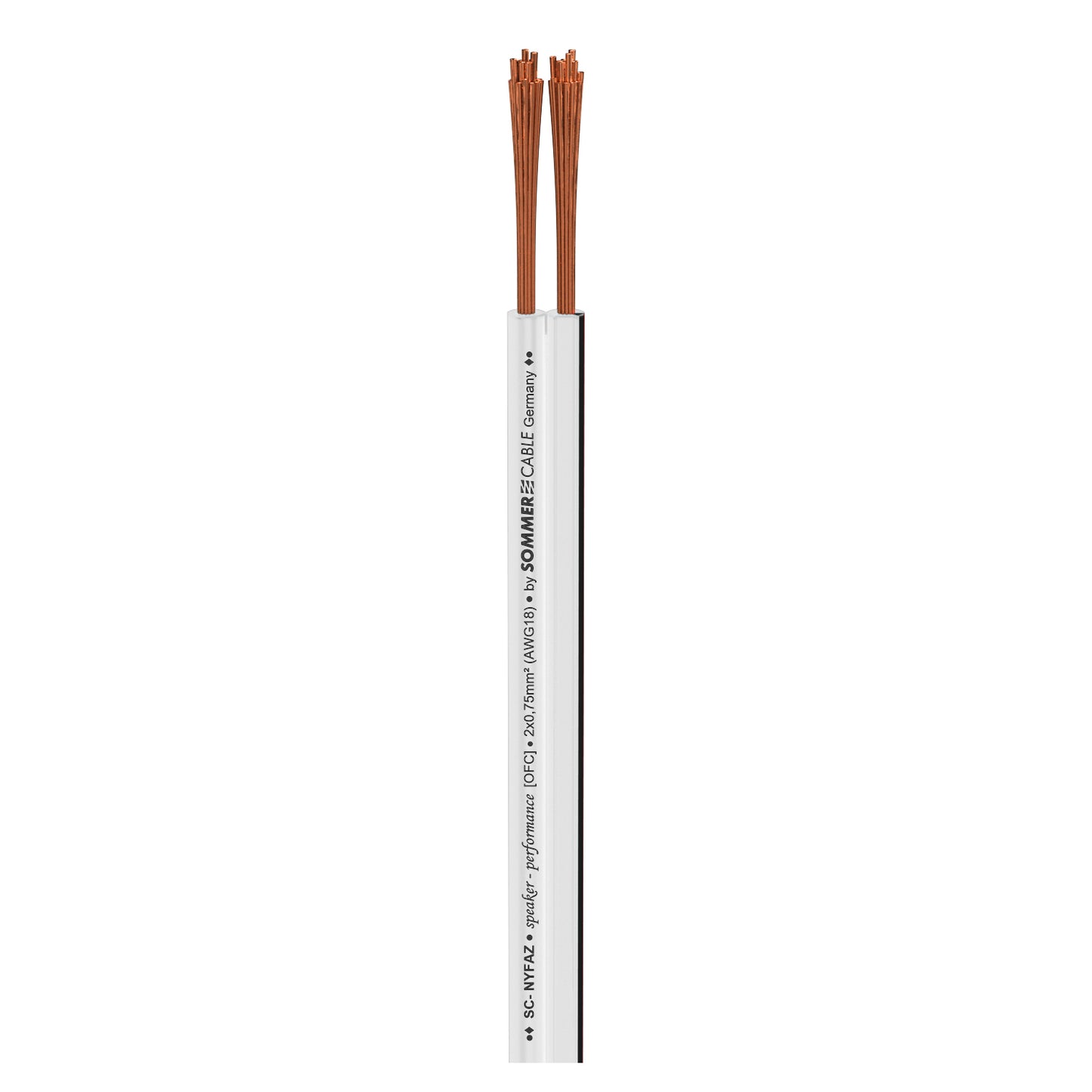Installation cable SC-Nyfaz; 1 x 2 x 0,75 mm²; PVC; 4,5 x 2,3 mm; baltas - 500 m ritė