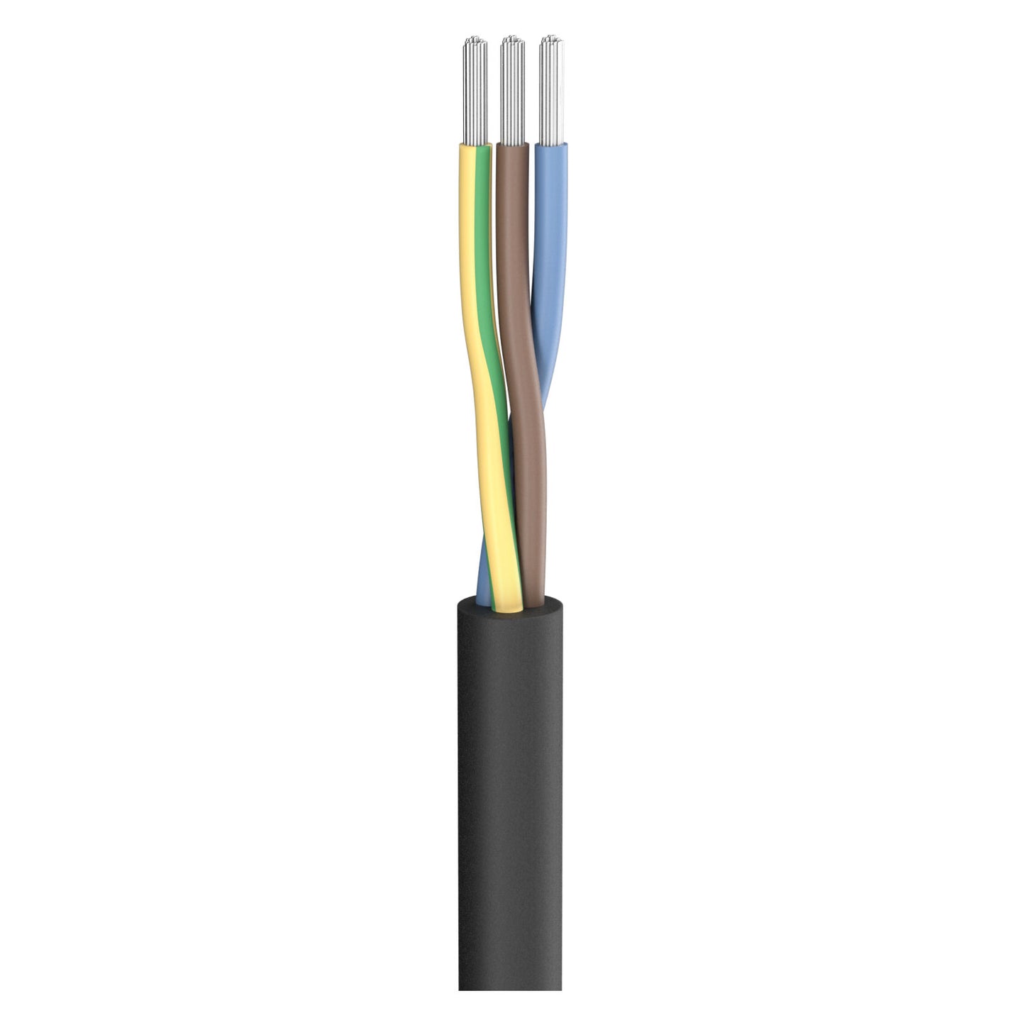 Silicone cable SC-Silcoflex; 3 x 1.50 mm²; Silicon, Ø 8,00 mm; juodas - 500 m ritė