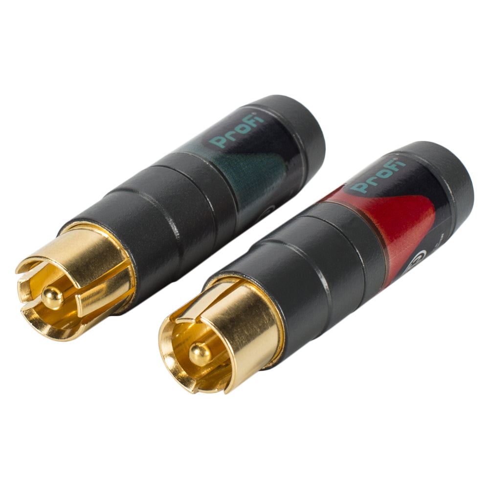 NEUTRIK® RCA, 2-pole , metal-, Soldering-jungtis-pair, gold plated contact(s), tiesi, juodas
