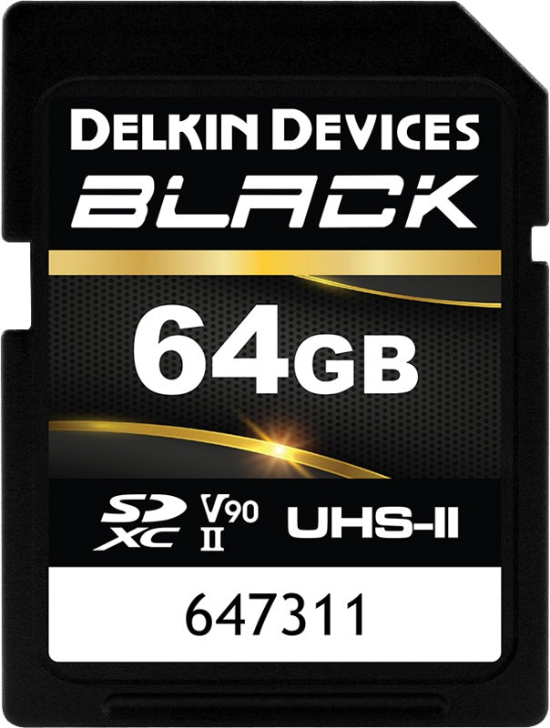 Delkin SDXC BLACK Rugged UHS-II R300/W250 (V90) 64GB (new)