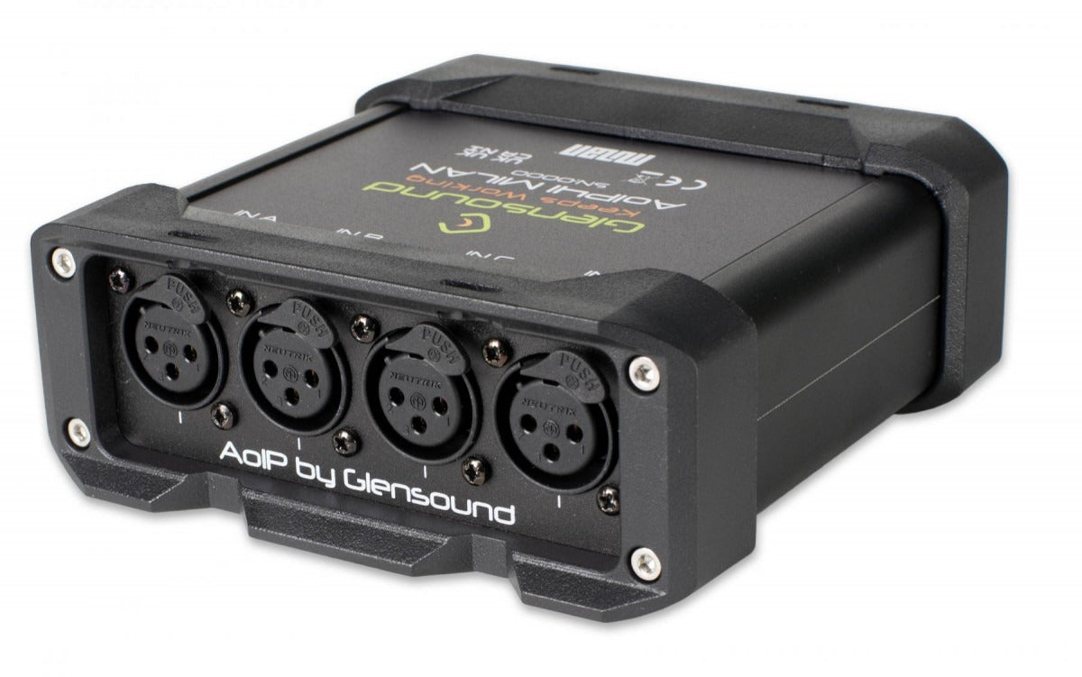 Glensound AoIP-4I Milan | Four Audio Inputs To An AVB/Milan Network