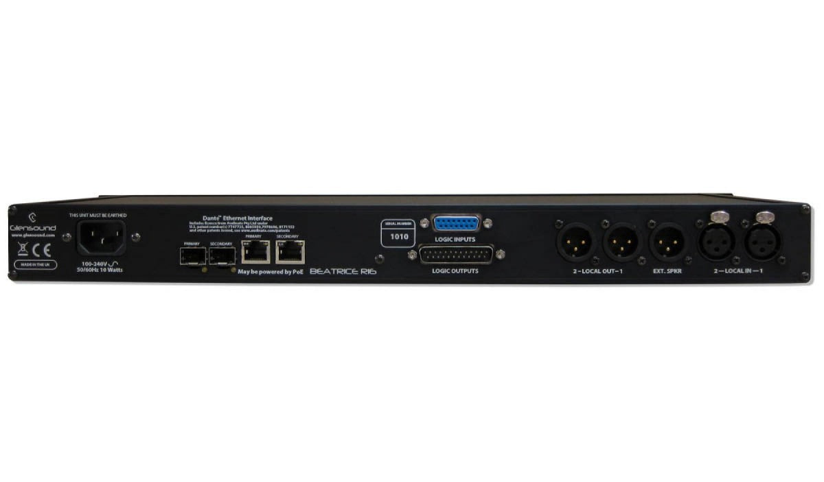 Glensound Beatrice R16/5F | 16 Channel Network Audio Rackmount Intercom