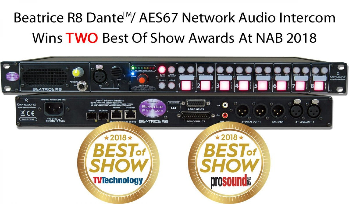 Glensound Beatrice R8/5F | 8 Channel Network Audio Rackmount Intercom
