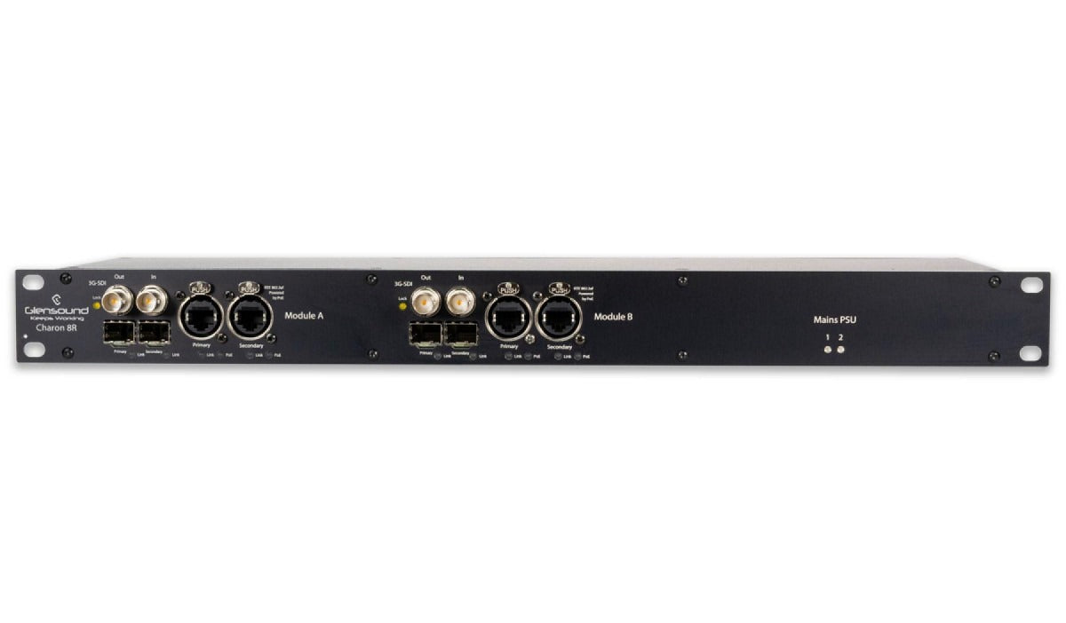 Glensound Charon 8R2 | Twin Rack Mount 8 Channel Dante/SDI embedder de-embedder