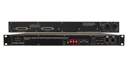 Glensound DARK1616DR | Dante/AES67 Network Audio 8x AES3 Inputs 8x AES3 Outputs interface