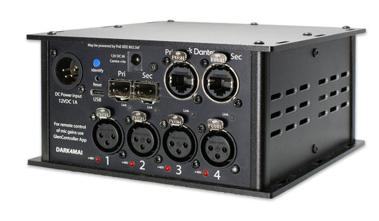 Glensound DARK4MAIR MkII | 4 Input Mic Amp for Dante/ AES67