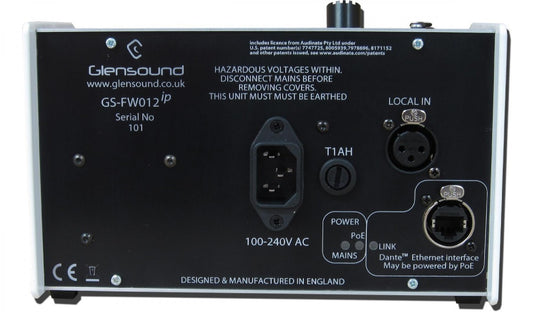 Glensound GS-FW012 ip | 4 Circuit 4 Wire With Dante