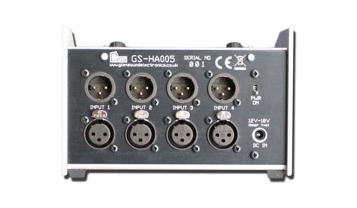 Glensound GS-HA005 | Twin Headphone Amplifier With Four Inputs