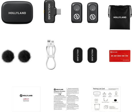 Hollyland LARK A1 Duo with USB-C RX + Charging Case