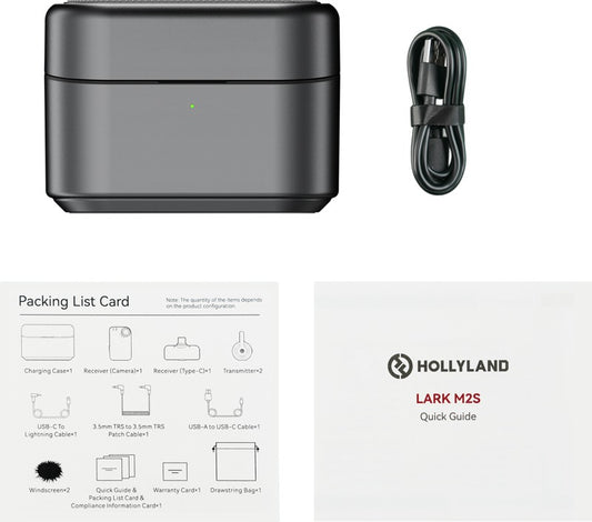 Hollyland LARK M2S Combo Version Charging Case (Space Gray) Fit for Lark M2S