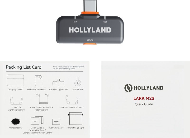 Hollyland LARK M2S USB-C Receiver (Space Gray) Fit for Lark M2S