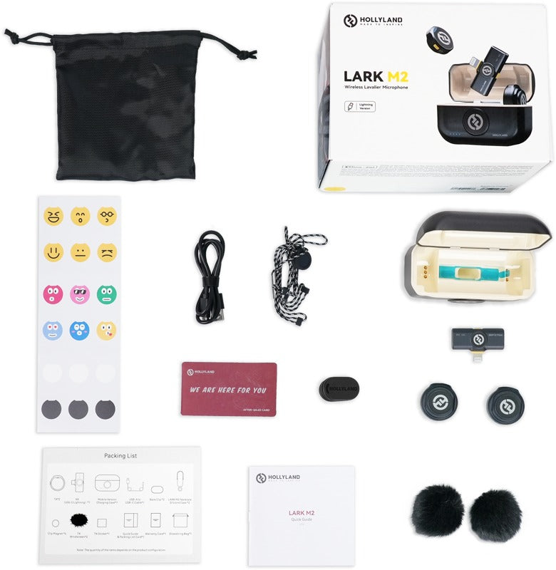 Hollyland Lark M2 Lightning - Wireless Lavalier Microphone with Lightning Plug (Duo,Shine Charcoal)