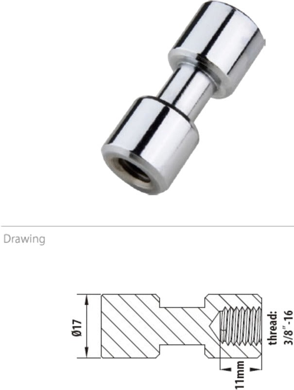 Kupo KS-013FS 17mm Spigot, Chrome-Plated 3/8" Female Threaded